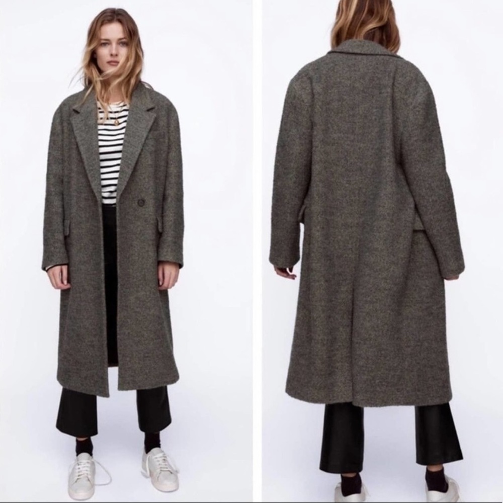 NWT ZARA Oversized Wool Blend Coat S
